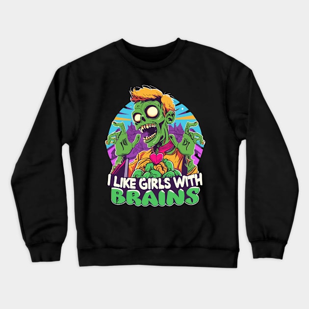 I Like Girls Crewneck Sweatshirt by NerdsbyLeo